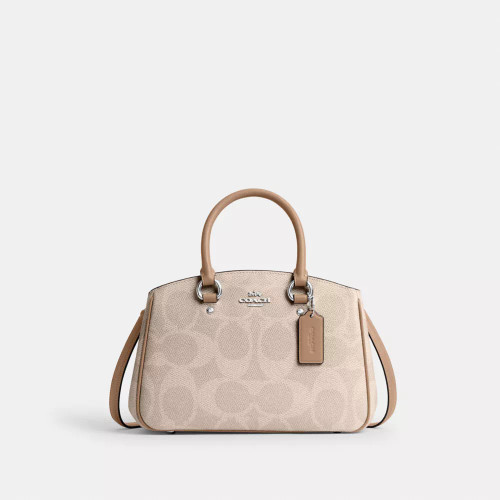 COACH Savannah Small Carryall Bag In Signature Canvas - Silver/Sand/Taupe