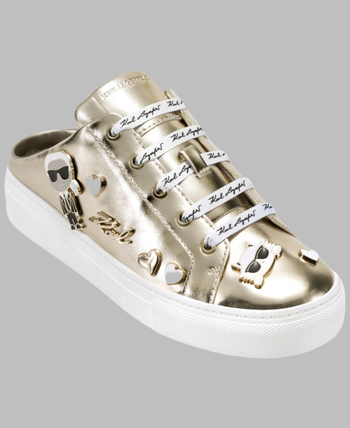 KARL LAGERFELD Cambria Cate Pin Metallic Sneaker Mule KARL LAGERFELD Cambria Cate Pin Metallic Sneaker Mule