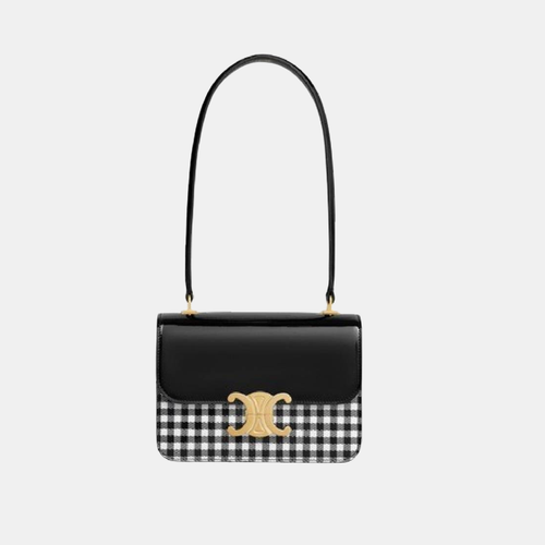 CELINE  Garance Bag Is Crafted In Vichy-Printed Patent CELINE  Garance Bag Is Crafted In Vichy-Printed Patent