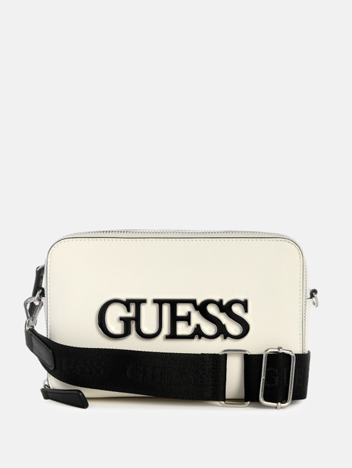 GUESS Shaela Top Zip Crossbody WHITE Image 1 GUESS Shaela Top Zip Crossbody WHITE Image 1