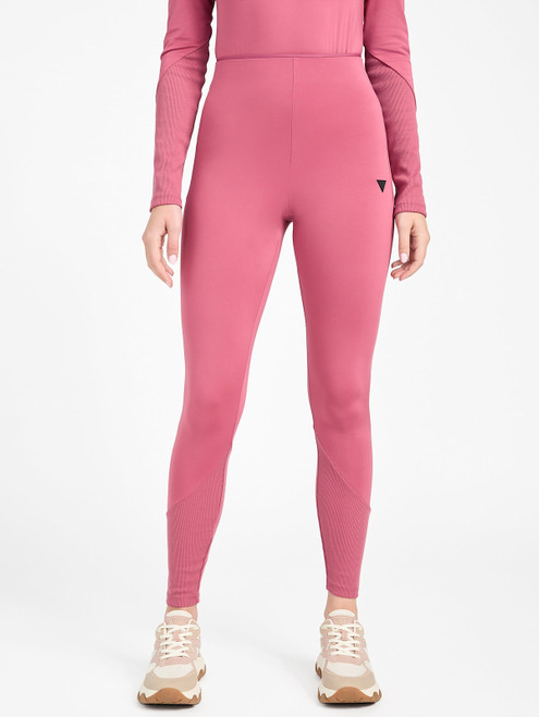GUESS Anais Ribbed Panel Leggings PINK Image 1 GUESS Anais Ribbed Panel Leggings PINK Image 1