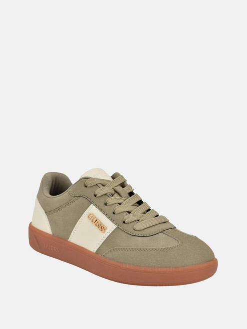 GUESS Pelara Striped Low-Top Sneakers GREEN Image 1 GUESS Pelara Striped Low-Top Sneakers GREEN Image 1