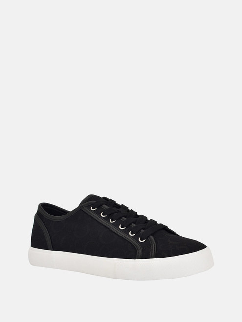 GUESS Selyo Logo Jacquard Low-Top Sneakers BLACK Image 1 GUESS Selyo Logo Jacquard Low-Top Sneakers BLACK Image 1