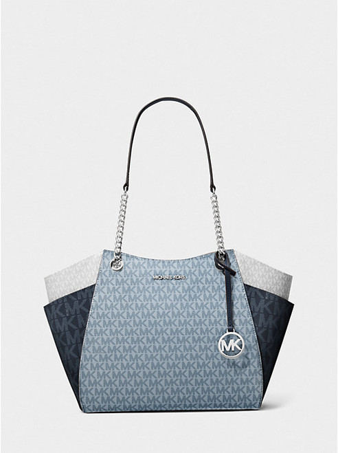 MICHAEL KORS Jet Set Large Color-Block Signature Logo Shoulder Bag ADMIRL MULTI Image 1 MICHAEL KORS Jet Set Large Color-Block Signature Logo Shoulder Bag ADMIRL MULTI Image 1
