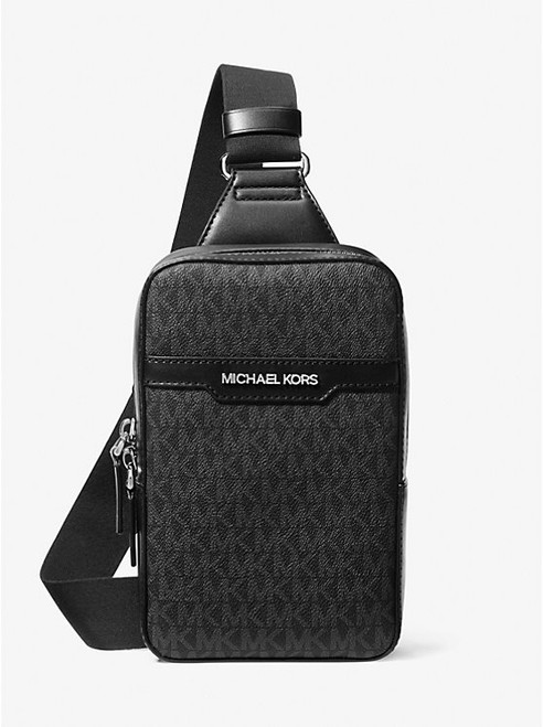 MICHAEL KORS Cooper Medium Signature Logo Sling Pack BLACK Image 1 MICHAEL KORS Cooper Medium Signature Logo Sling Pack BLACK Image 1