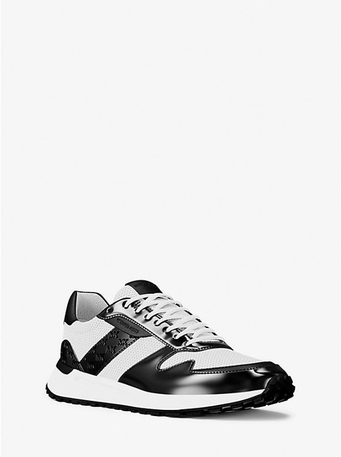 MICHAEL KORS Dax Patent And Mesh Trainer OPTIC WHITE Image 1 MICHAEL KORS Dax Patent And Mesh Trainer OPTIC WHITE Image 1