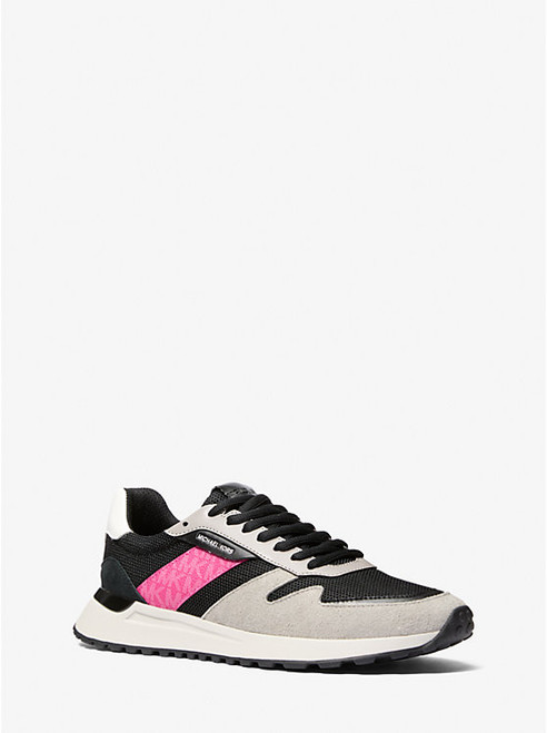 MICHAEL KORS Dax Mixed-Media Trainer DRAGONFRUIT Image 1 MICHAEL KORS Dax Mixed-Media Trainer DRAGONFRUIT Image 1