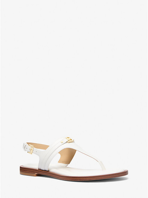 MICHAEL KORS Mandy Leather T-Strap Sandal OPTIC WHITE Image 1 MICHAEL KORS Mandy Leather T-Strap Sandal OPTIC WHITE Image 1