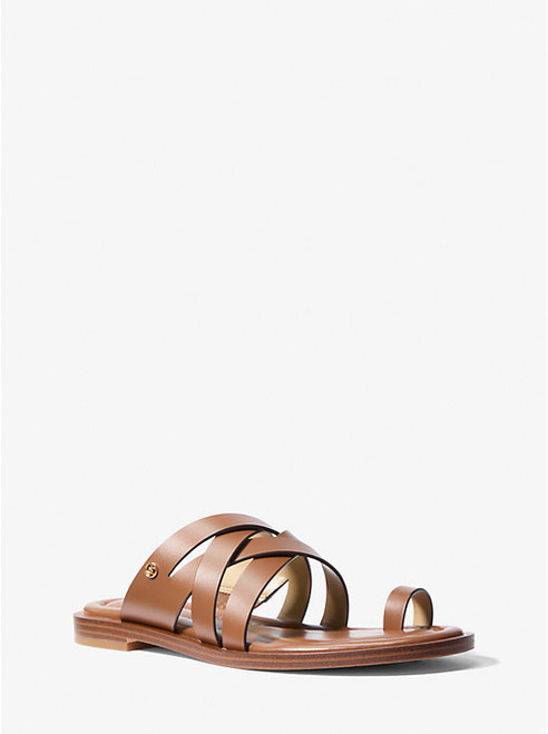 MICHAEL KORS Nora Leather Sandal LUGGAGE Image 1 MICHAEL KORS Nora Leather Sandal LUGGAGE Image 1