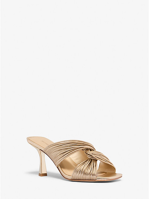 MICHAEL KORS Alessia Metallic Mule Sandal PALE GOLD Image 1 MICHAEL KORS Alessia Metallic Mule Sandal PALE GOLD Image 1