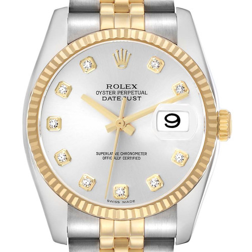 ROLEX Datejust Steel Yellow Gold Diamond Dial Mens Watch 116233 Image 1 ROLEX Datejust Steel Yellow Gold Diamond Dial Mens Watch 116233 Image 1