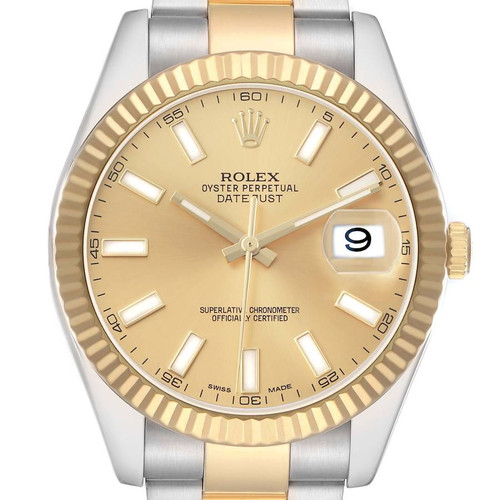 ROLEX Datejust Ii 41 Steel Yellow Gold Champagne Dial Mens Watch 116333 Image 1 ROLEX Datejust Ii 41 Steel Yellow Gold Champagne Dial Mens Watch 116333 Image 1