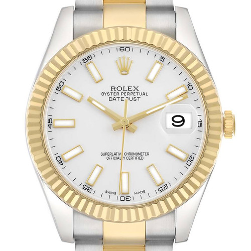 ROLEX Datejust Ii 41 Yellow Gold White Dial Mens Watch 116333 Image 1 ROLEX Datejust Ii 41 Yellow Gold White Dial Mens Watch 116333 Image 1