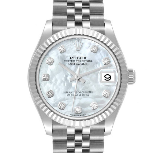 ROLEX Datejust Midsize Steel White Gold Mother Of Pearl Diamond Ladies Watch 278274 Image 1 ROLEX Datejust Midsize Steel White Gold Mother Of Pearl Diamond Ladies Watch 278274 Image 1