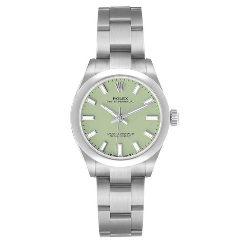 ROLEX Oyster Perpetual Steel Pistachio Dial Ladies Watch 276200 Image 1 ROLEX Oyster Perpetual Steel Pistachio Dial Ladies Watch 276200 Image 1