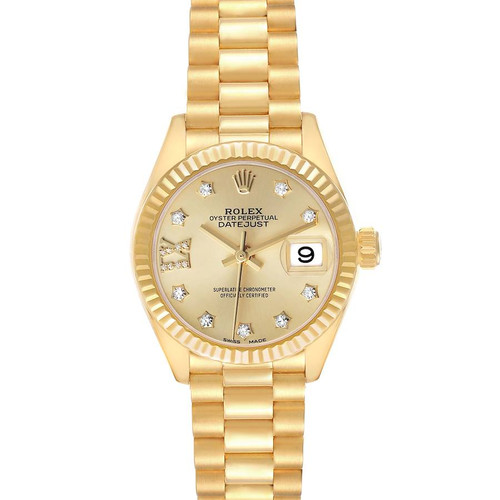 ROLEX President Datejust Yellow Gold Champagne Dial Ladies Watch 279178 Image 1 ROLEX President Datejust Yellow Gold Champagne Dial Ladies Watch 279178 Image 1