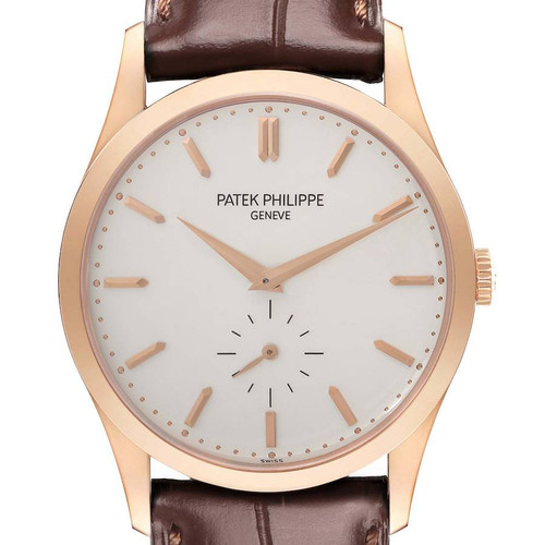 PATEK PHILIPPE Calatrava Rose Gold Silver Dial Mens Watch 5196 5196R Image 1 PATEK PHILIPPE Calatrava Rose Gold Silver Dial Mens Watch 5196 5196R Image 1