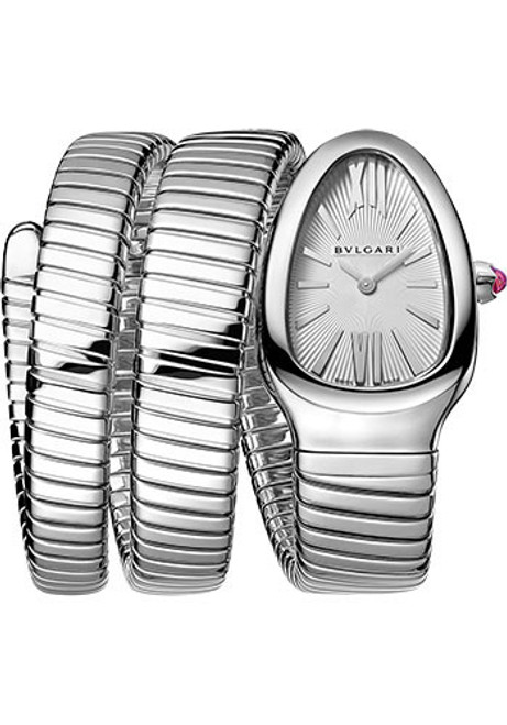 BVLGARI Serpenti Tubogas Watch - 35 mm Stainless Steel Case - Silver Dial