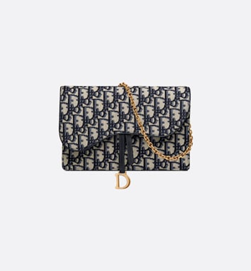 Christian Dior Blue Oblique Canvas Diorissimo Saddle Pochette Bag -  ShopStyle