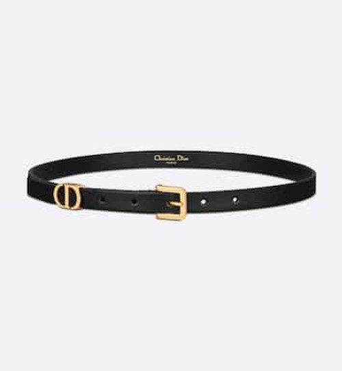 DIOR 30 Montaigne Loop Belt Very Soft Black Calf Leather, 15 Mm