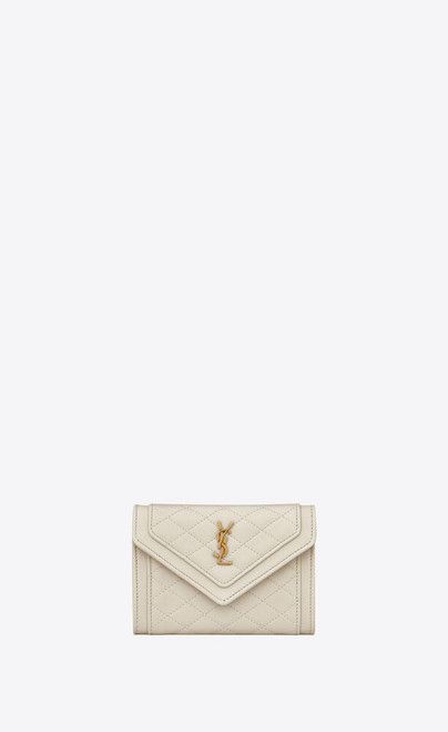 SAINT LAURENT Gaby Small Envelope Wallet In Quilted Lambskin