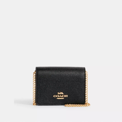 COACH Mini Wallet On A Chain -Black