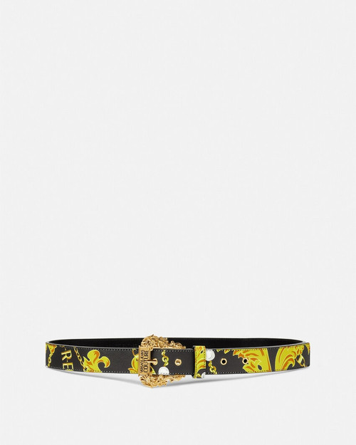 VERSACE JEANS COUTURE バロック柄ロゴ バックル ベルト VERSACE JEANS Logo Couture Reversible Belt