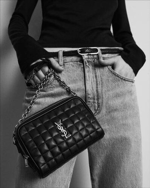 SAINT LAURENT Lou Camera Bag In Quilted Leather - Dark Beige