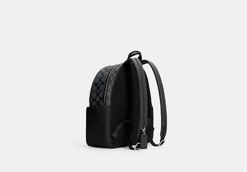 COACH Court Backpack In Signature Canvas SILVER/GRAPHITE/BLACK Image 1