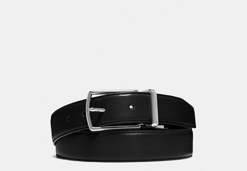 COACH Harness Buckle Cut To Size Reversible Belt, 32 Mm BLACK DARK BROWN Image 1