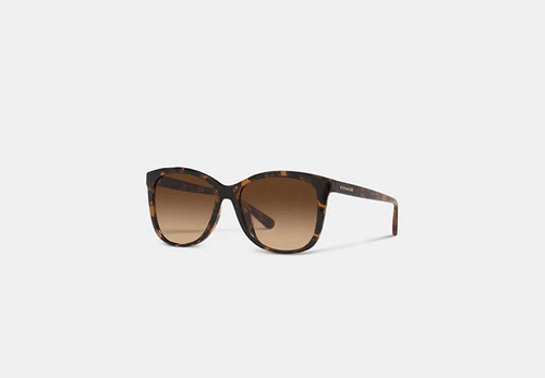 COACH Geometric Square Sunglasses DARK TORTOISE Image 1