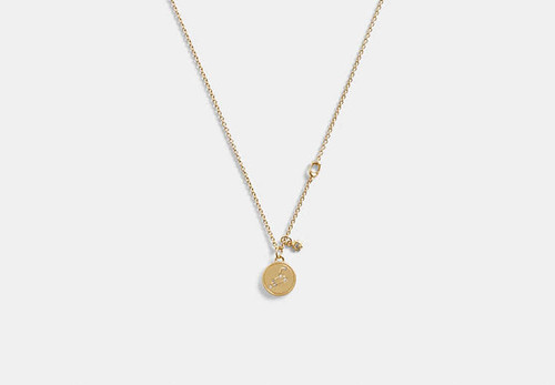 COACH Leo Coin Pendant Necklace GOLD Image 1