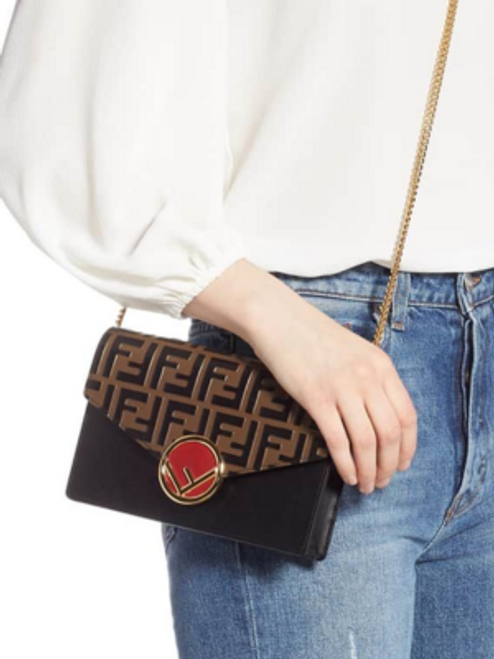 fendi brown leather mini bag wallet on chain｜TikTok Search