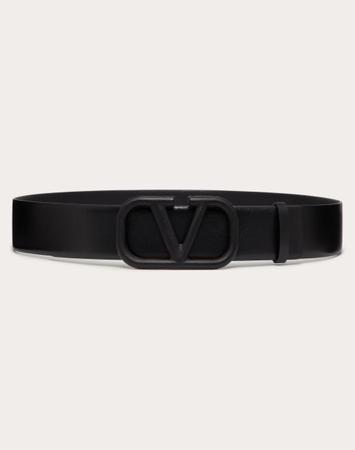 VALENTINO 40mm Signature Vlogo Belt In Shiny Calfskin