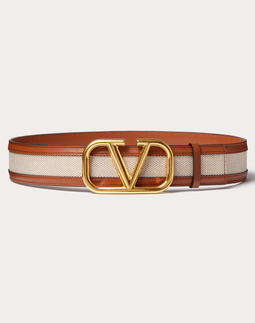 VALENTINO Vlogo Signature Belt In Canvas, Height: 40 Mm