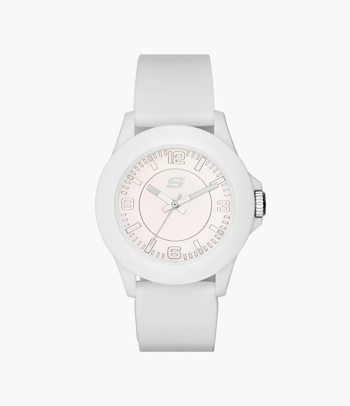 SKECHERS Rosencrans 40Mm Quartz Analog Watch With Silicone Strap And Plastic Case, White Sr6023 Image 1