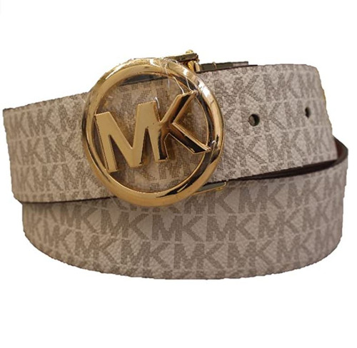 Michael Kors Brown to Black Reversible Mk Logo Synthetic Leather Belt 553793C