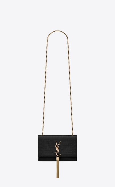 SAINT LAURENT Kate Tassel Small In Crocodile-embossed Leather