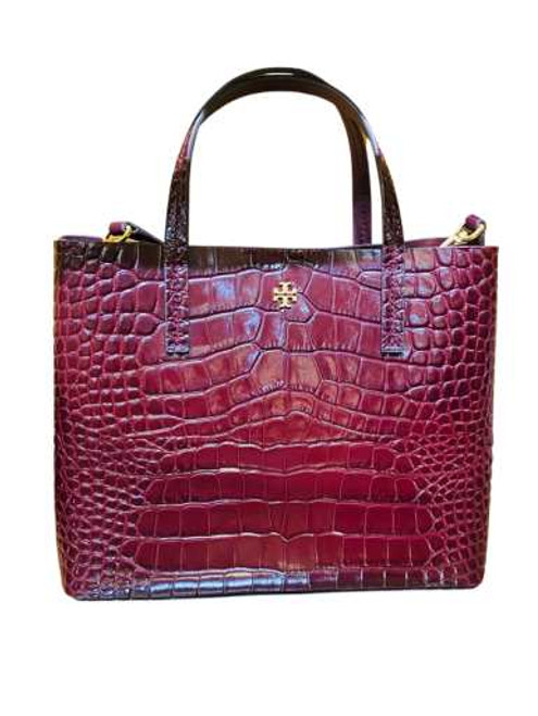 Tory Burch Emerson Top Zip Tote Mini Bright Samba in Saffiano Leather with  Gold-tone - US