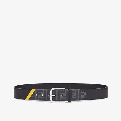 FENDI Black leather single loop belt
