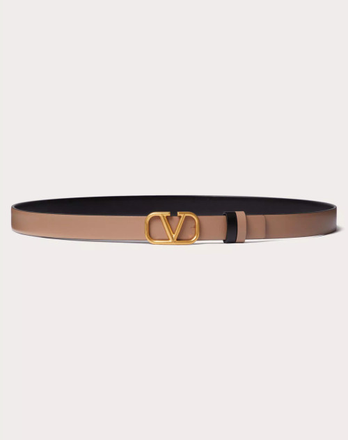 Vlogo Signature Reversible Belt In Shiny Calfskin. Height: 20 Mm