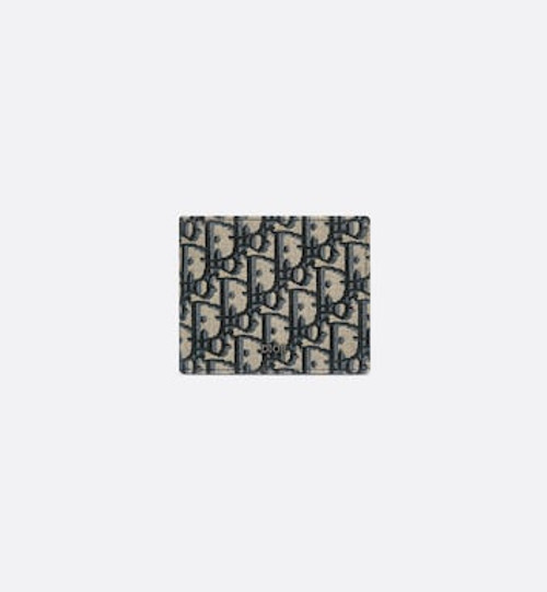 DIOR Wallet Beige And Black Dior Oblique Jacquard Canvas