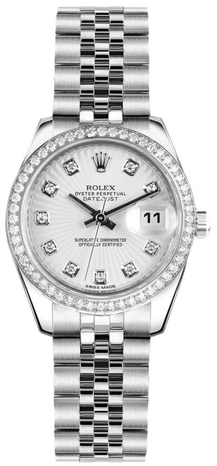 ROLEX Lady-Datejust 26 Silver Sunburst Dial Women
S Watch 179384-0011 Image 1