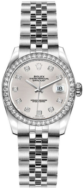 ROLEX Lady-Datejust 26 Diamond Silver Dial Women
S Watch 179384 Image 1