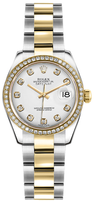 ROLEX Lady-Datejust 26 White Diamond Oyster Bracelet Watch 179383 Image 1