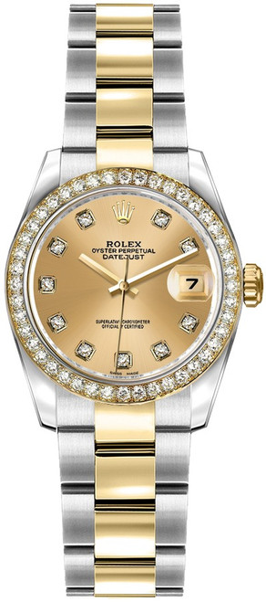 ROLEX Lady-Datejust 26 Champagne Dial Diamond Women
S Watch 179383-0001 Image 1