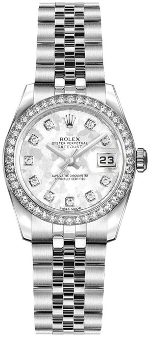 ROLEX Lady-Datejust 26 Diamond Bezel Jubilee Bracelet Women
S Watch 179384-0010 Image 1
