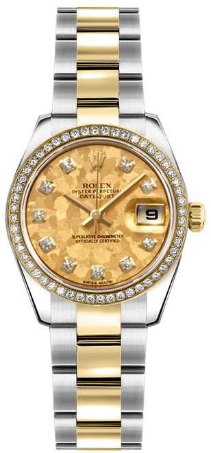 ROLEX Lady-Datejust 26 Diamond Gold 
Steel Watch 179383 Image 1