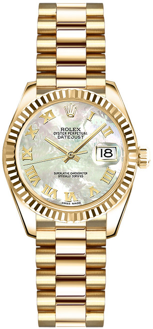 ROLEX Lady-Datejust 26 Mother Of Pearl Roman Numeral Watch 179178 Image 1