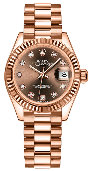 ROLEX Lady-Datejust 28 Chocolate Diamond Dial Women
S Watch 279175-0016 Image 1